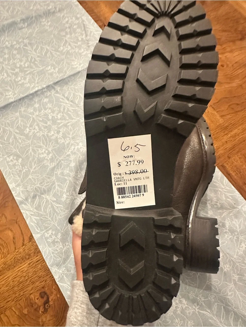 COACH Gabriella vintage leather & shearling ankle boots